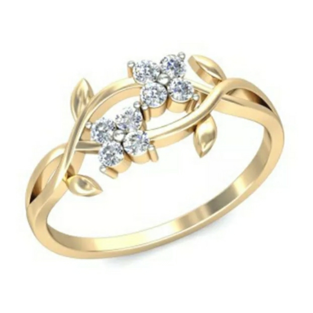 Yellow Gold Leaf Ring - Picture 2 of 5